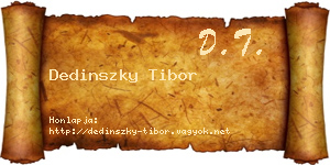 Dedinszky Tibor névjegykártya